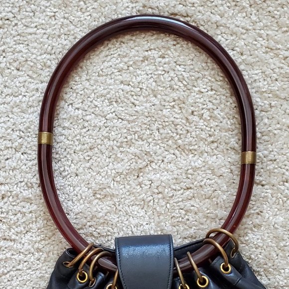 Black Leather Tortoise Vintage Gucci Handbag - Picture 11 of 11